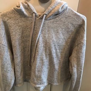 Cropped heather grey hoodie from H & M